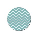 Blue And White Chevron Drink Coasters 4 Pack (Round)