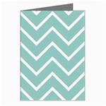 Blue And White Chevron Greeting Card (8 Pack)