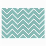 Blue And White Chevron Glasses Cloth (Large, Two Sided)