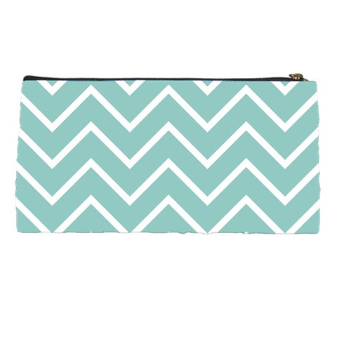 Blue And White Chevron Pencil Case from ZippyPress Back