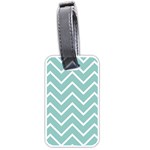 Blue And White Chevron Luggage Tag (One Side)
