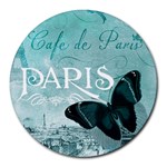Paris Butterfly 8  Mouse Pad (Round)