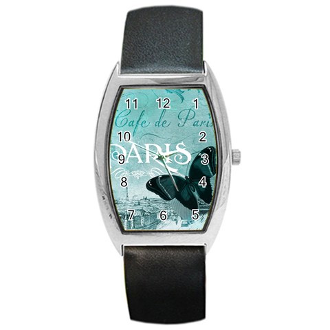 Paris Butterfly Tonneau Leather Watch from ZippyPress Front
