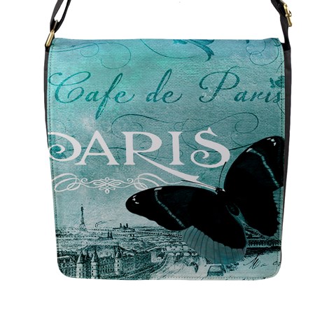 Paris Butterfly Flap Closure Messenger Bag (Large) from ZippyPress Front