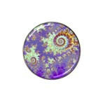 Sea Shell Spiral, Abstract Violet Cyan Stars Golf Ball Marker 4 Pack (for Hat Clip)