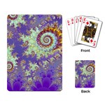 Sea Shell Spiral, Abstract Violet Cyan Stars Playing Cards Single Design