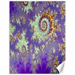 Sea Shell Spiral, Abstract Violet Cyan Stars Canvas 12  x 16  (Unframed)