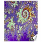 Sea Shell Spiral, Abstract Violet Cyan Stars Canvas 16  x 20  (Unframed)