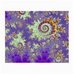 Sea Shell Spiral, Abstract Violet Cyan Stars Glasses Cloth (Small, Two Sided)