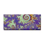 Sea Shell Spiral, Abstract Violet Cyan Stars Hand Towel