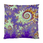 Sea Shell Spiral, Abstract Violet Cyan Stars Cushion Case (Single Sided) 