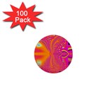 Magenta Boardwalk Carnival, Abstract Ocean Shimmer 1  Mini Button (100 pack)