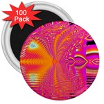 Magenta Boardwalk Carnival, Abstract Ocean Shimmer 3  Button Magnet (100 pack)