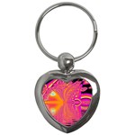 Magenta Boardwalk Carnival, Abstract Ocean Shimmer Key Chain (Heart)