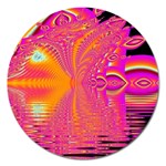 Magenta Boardwalk Carnival, Abstract Ocean Shimmer Magnet 5  (Round)