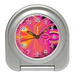 Magenta Boardwalk Carnival, Abstract Ocean Shimmer Desk Alarm Clock