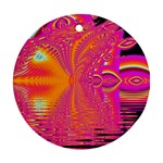 Magenta Boardwalk Carnival, Abstract Ocean Shimmer Round Ornament (Two Sides)