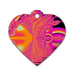 Magenta Boardwalk Carnival, Abstract Ocean Shimmer Dog Tag Heart (One Sided) 