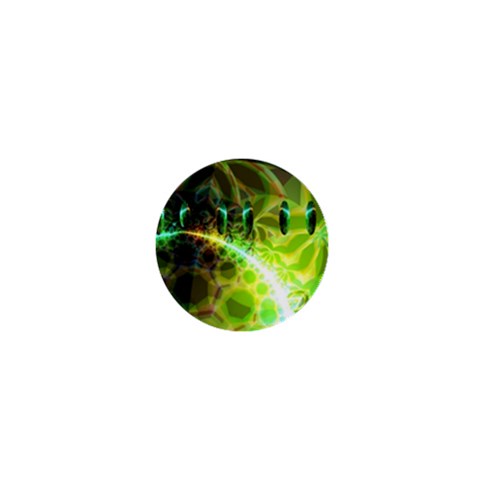 Dawn Of Time, Abstract Lime & Gold Emerge 1  Mini Button Magnet from ZippyPress Front