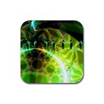 Dawn Of Time, Abstract Lime & Gold Emerge Drink Coaster (Square)