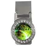 Dawn Of Time, Abstract Lime & Gold Emerge Money Clip (CZ)
