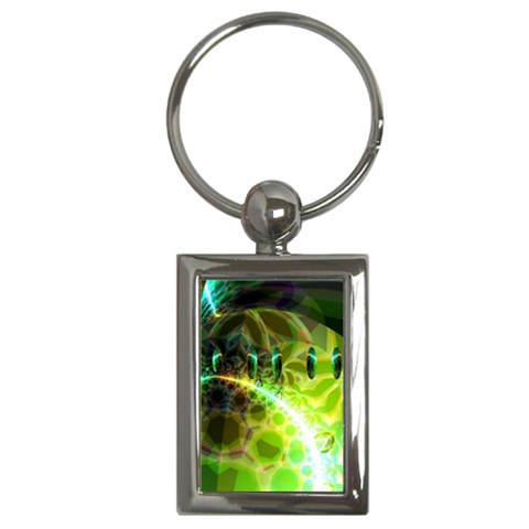 Dawn Of Time, Abstract Lime & Gold Emerge Key Chain (Rectangle) from ZippyPress Front