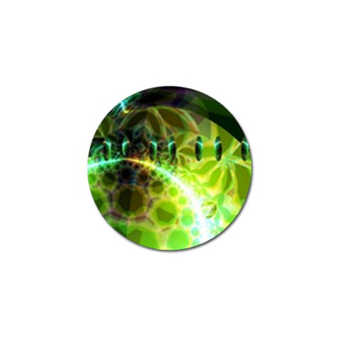 Dawn Of Time, Abstract Lime & Gold Emerge Golf Ball Marker from ZippyPress Front