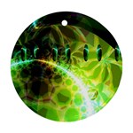 Dawn Of Time, Abstract Lime & Gold Emerge Round Ornament (Two Sides)