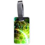 Dawn Of Time, Abstract Lime & Gold Emerge Luggage Tag (Two Sides)