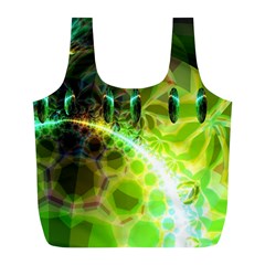 Dawn Of Time, Abstract Lime & Gold Emerge Reusable Bag (L) from ZippyPress Front