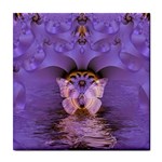 Artsy Purple Awareness Butterfly Ceramic Tile