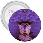 Artsy Purple Awareness Butterfly 3  Button