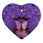 Artsy Purple Awareness Butterfly Heart Ornament