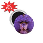 Artsy Purple Awareness Butterfly 1.75  Button Magnet (100 pack)