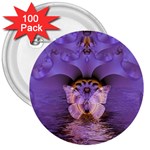 Artsy Purple Awareness Butterfly 3  Button (100 pack)