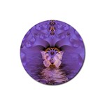 Artsy Purple Awareness Butterfly Drink Coasters 4 Pack (Round)