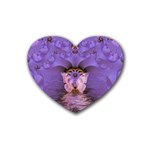 Artsy Purple Awareness Butterfly Drink Coasters 4 Pack (Heart) 