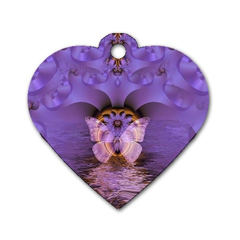 Artsy Purple Awareness Butterfly Dog Tag Heart (One Sided)  from ZippyPress Front