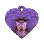 Artsy Purple Awareness Butterfly Dog Tag Heart (Two Sided)