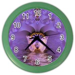 Artsy Purple Awareness Butterfly Wall Clock (Color)