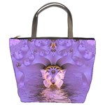 Artsy Purple Awareness Butterfly Bucket Handbag