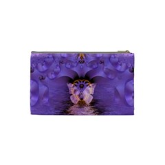 Artsy Purple Awareness Butterfly Cosmetic Bag (Small) from ZippyPress Back