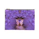 Artsy Purple Awareness Butterfly Cosmetic Bag (Large)