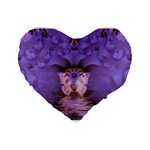 Artsy Purple Awareness Butterfly 16  Premium Heart Shape Cushion 