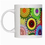 Psychedelic Flowers White Coffee Mug