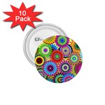 Psychedelic Flowers 1.75  Button (10 pack)