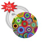 Psychedelic Flowers 2.25  Button (100 pack)