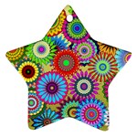 Psychedelic Flowers Star Ornament (Two Sides)