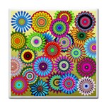 Psychedelic Flowers Face Towel