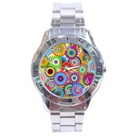 Psychedelic Flowers Stainless Steel Watch
